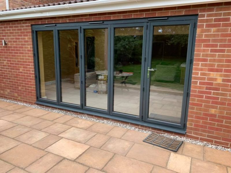 black bifold doors