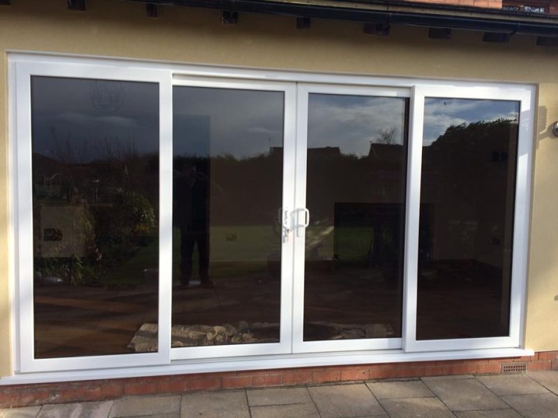 white upvc patio doors