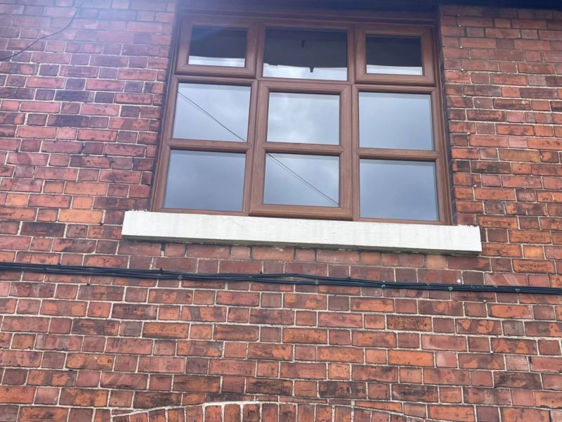 brown casement windows