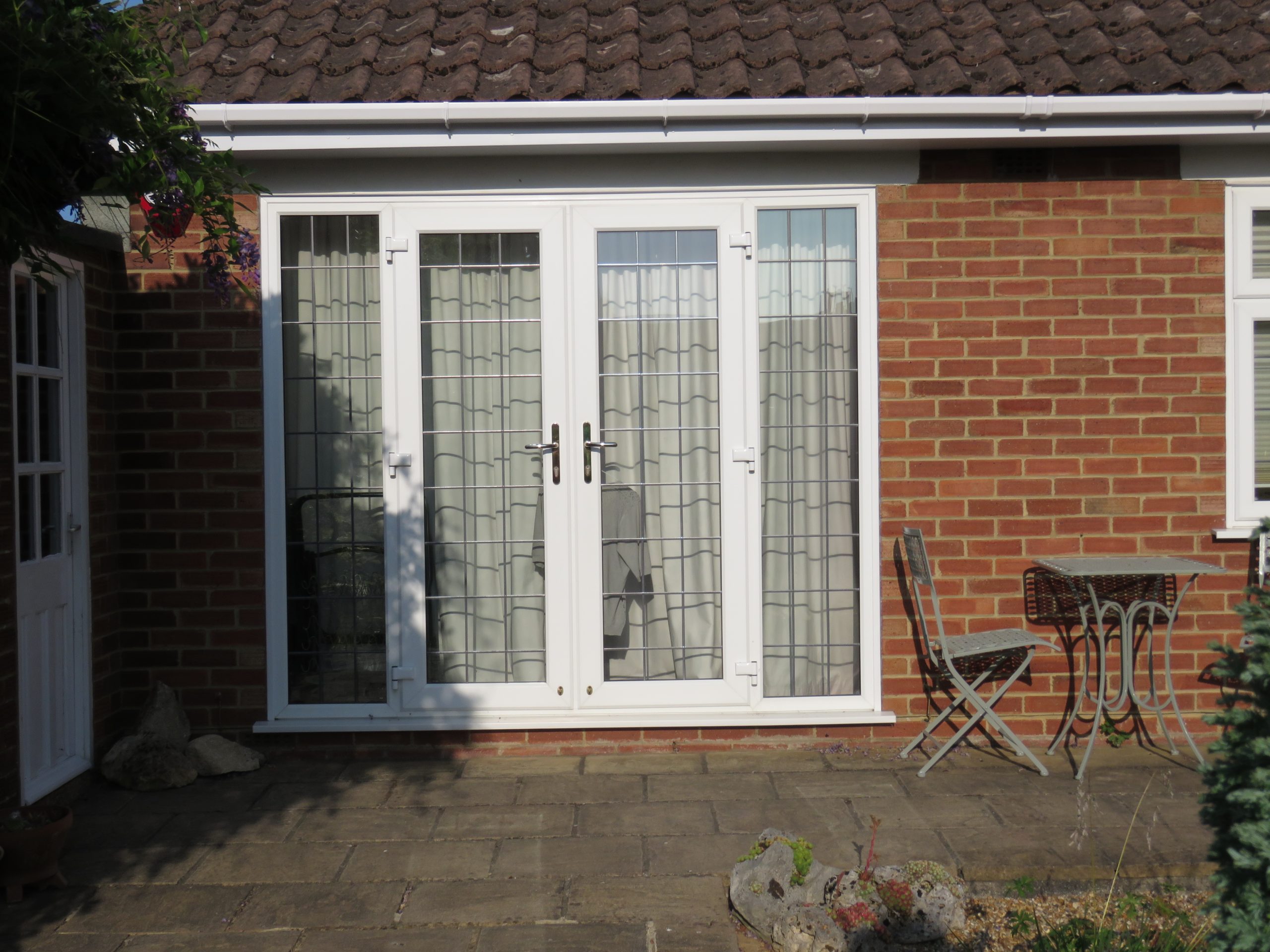 white upvc patio doors